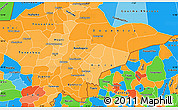 Political Shades Simple Map of Mopti, political outside