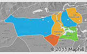 Political 3D Map of Youvarou, desaturated