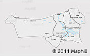 Silver Style 3D Map of Youvarou, single color outside