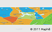 Physical Panoramic Map of Guidio, political outside