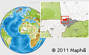 Physical Location Map of Youvarou, highlighted country, highlighted parent region