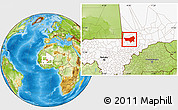 Physical Location Map of Youvarou, highlighted country