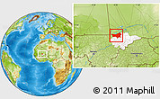 Physical Location Map of Youvarou, highlighted parent region