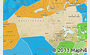 Satellite Map of Youvarou, political shades outside