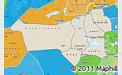 Shaded Relief Map of Youvarou, political shades outside