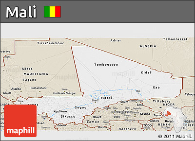 Classic Style Panoramic Map of Mali