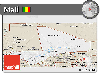 Classic Style Panoramic Map of Mali