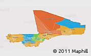 Political Panoramic Map of Mali, cropped outside
