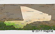 Satellite Panoramic Map of Mali, darken