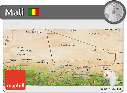 Satellite Panoramic Map of Mali