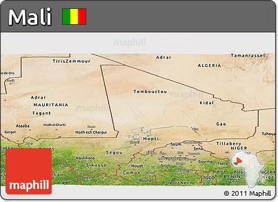 Satellite Panoramic Map of Mali