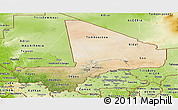 Satellite Panoramic Map of Mali, physical outside