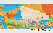 Satellite Panoramic Map of Mali, political outside