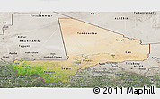 Satellite Panoramic Map of Mali, semi-desaturated