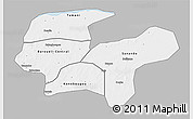 Gray 3D Map of Baraoueli, single color outside