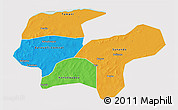 Political 3D Map of Baraoueli, cropped outside