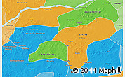 Political 3D Map of Baraoueli, political shades outside