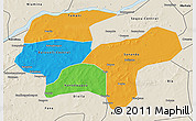 Political 3D Map of Baraoueli, shaded relief outside