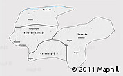 Silver Style 3D Map of Baraoueli, single color outside