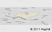 Shaded Relief Panoramic Map of Baroueli-Central, desaturated