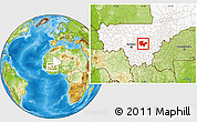 Physical Location Map of Baraoueli, highlighted country
