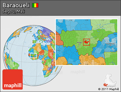 Political Location Map of Baraoueli
