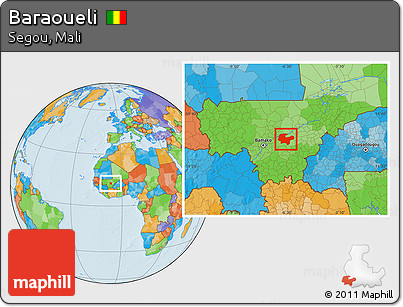 Political Location Map of Baraoueli