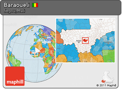 Political Location Map of Baraoueli, highlighted country