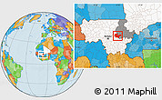 Political Location Map of Baraoueli, highlighted country, highlighted parent region