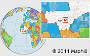 Political Location Map of Baraoueli, highlighted country
