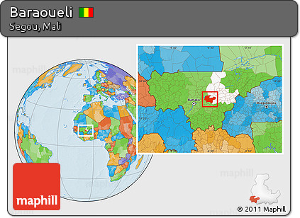Political Location Map of Baraoueli, highlighted parent region