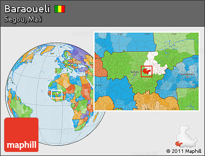 Political Location Map of Baraoueli, highlighted parent region