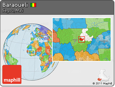 Political Location Map of Baraoueli, highlighted parent region
