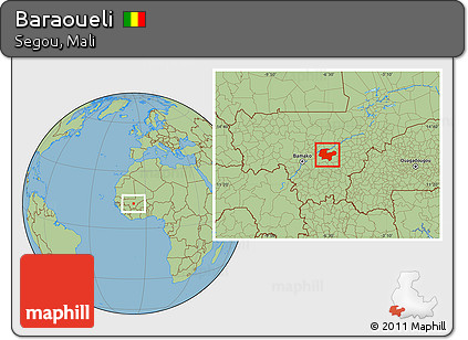 Savanna Style Location Map of Baraoueli