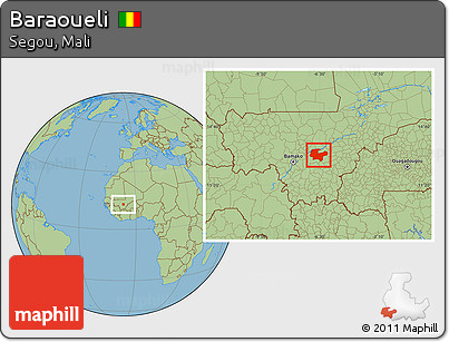 Savanna Style Location Map of Baraoueli