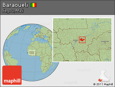 Savanna Style Location Map of Baraoueli
