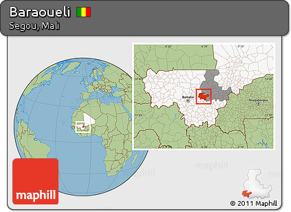 Savanna Style Location Map of Baraoueli, highlighted country, highlighted parent region