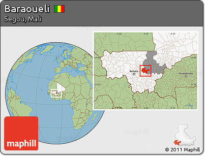 Savanna Style Location Map of Baraoueli, highlighted country, highlighted parent region