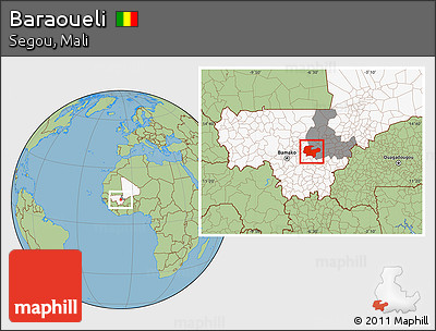 Savanna Style Location Map of Baraoueli, highlighted country, highlighted parent region