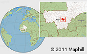 Savanna Style Location Map of Baraoueli, highlighted country