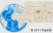 Shaded Relief Location Map of Baraoueli