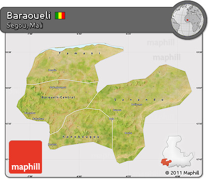 Satellite Map of Baraoueli, cropped outside