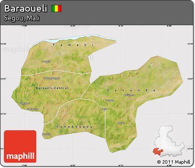 Satellite Map of Baraoueli, cropped outside