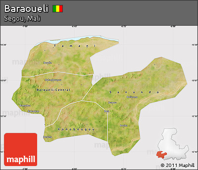 Satellite Map of Baraoueli, cropped outside