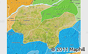 Satellite Map of Baraoueli, political shades outside