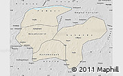 Shaded Relief Map of Baraoueli, desaturated
