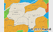 Shaded Relief Map of Baraoueli, political outside