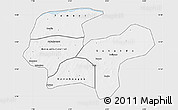 Silver Style Map of Baraoueli, single color outside