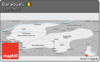 Gray Panoramic Map of Baraoueli