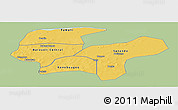 Savanna Style Panoramic Map of Baraoueli, single color outside